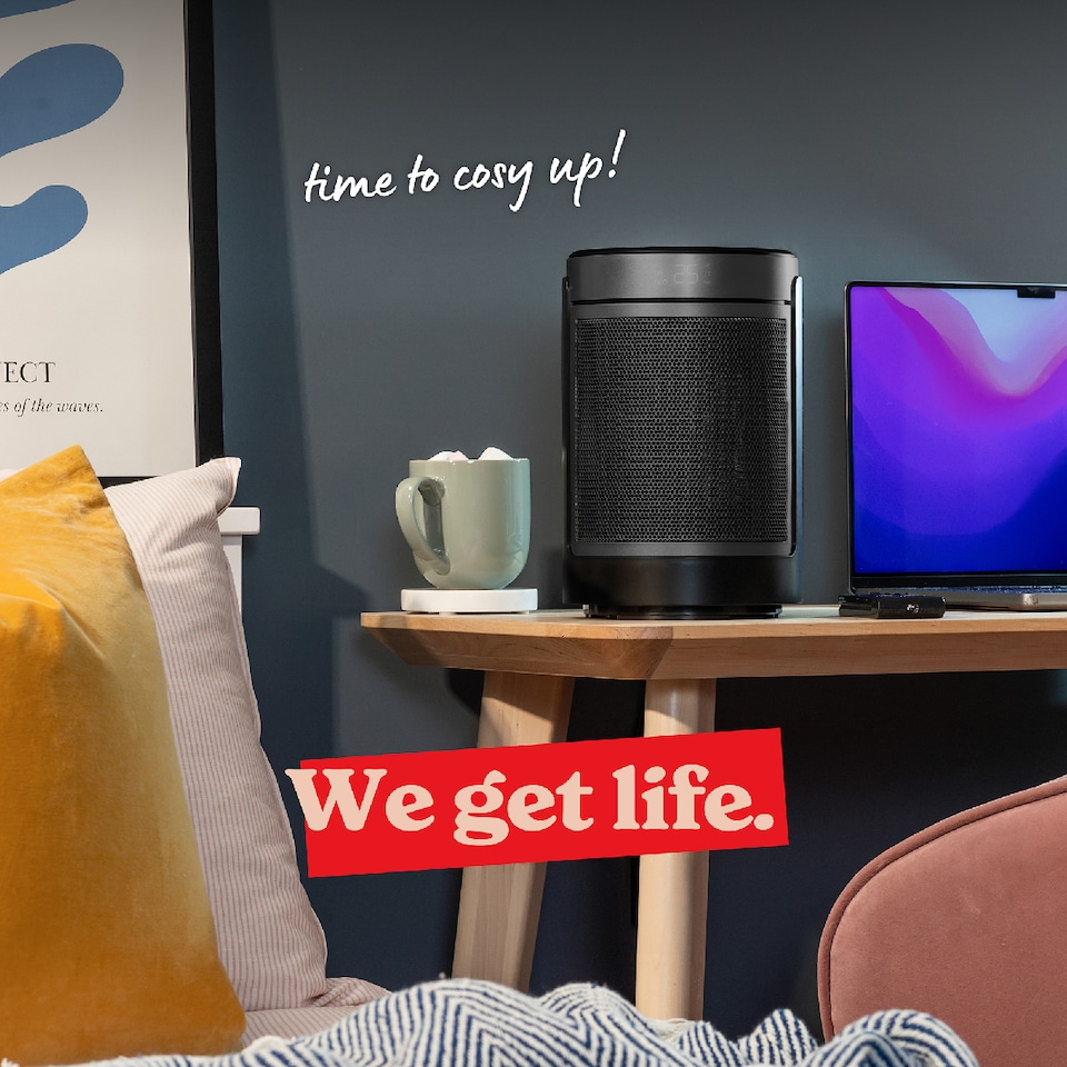 image 1 of Russell Hobbs RHCH2002S Space Heater in Black & Silver Round 1500W Portable Electric Heater