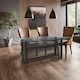 image 1 of Interiors by Premier Matte Black Dining Table, Rectangle Clear Glass Top Dining Room Table, Stainless Steel Base Kitchen Table Black
