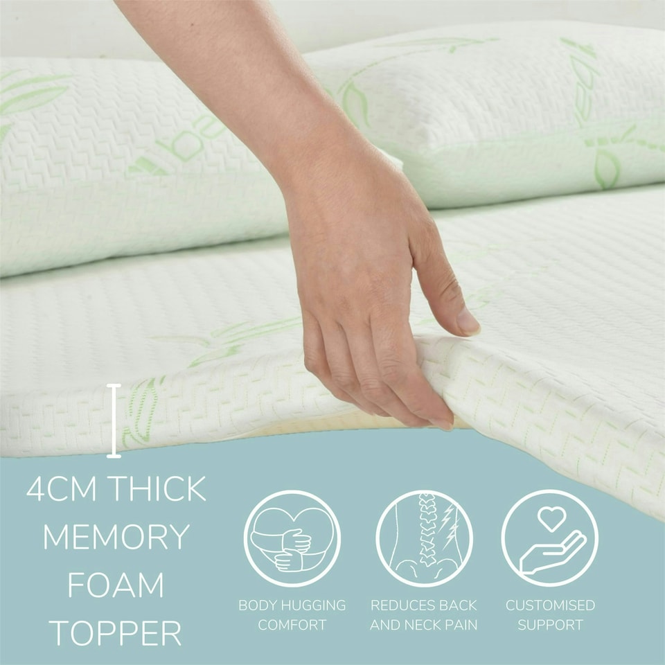 image 1 of Bamboo Memory Foam Double 4cm Topper