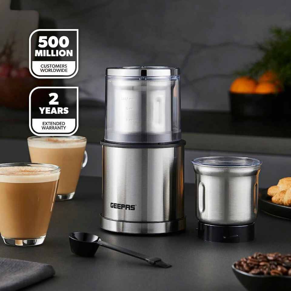 image 1 of GEEPAS Coffee Grinder Food Processor, 200W, Silver