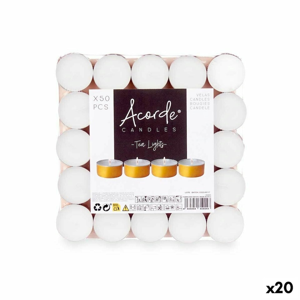 image 1 of Candle Set Acorde Tea Lights (20 Units) N/A