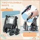 image 5 of HOMCOM 2 in 1 Pushchair Stroller w/ Reversible Seat Single Hand Foldable Grey
