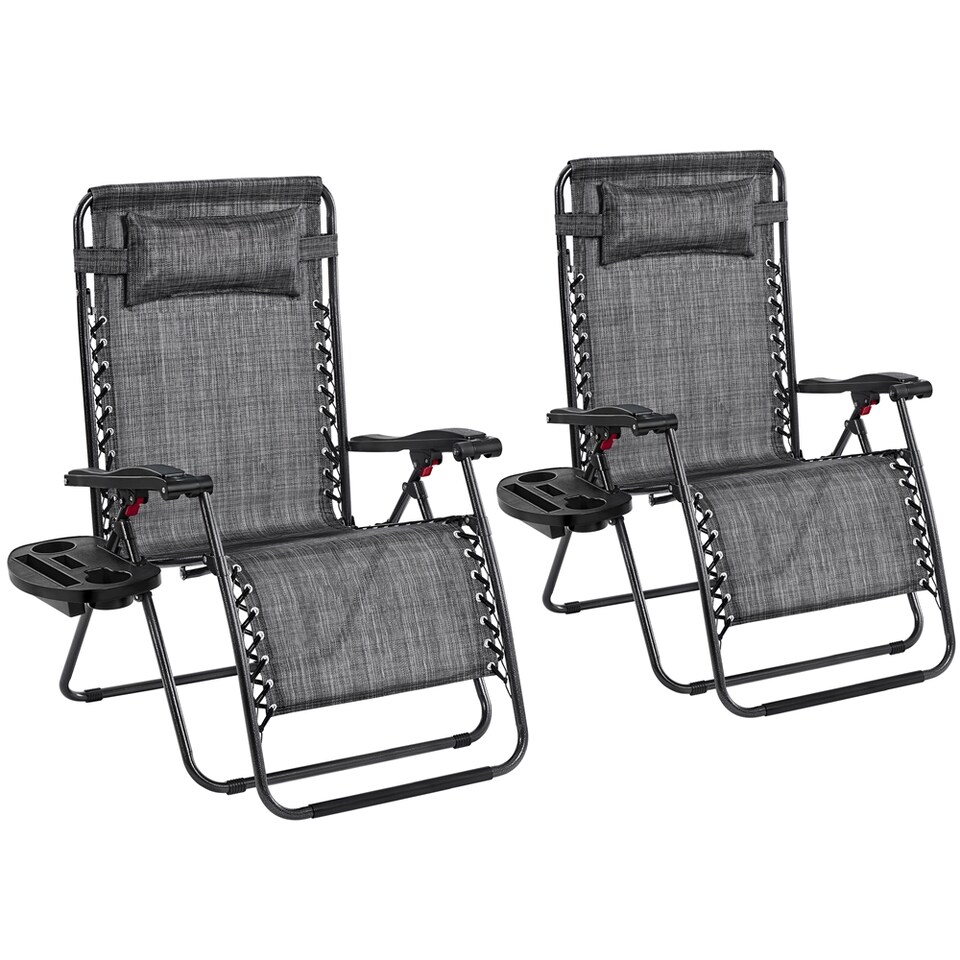 image 1 of Yaheetech 2PCS 72 cm W Oversized Zero Gravity Chairs-Grey | Grey | Grey | One Size