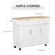 image 3 of HOMCOM Kitchen Island Utility Cart, with 2 Storage Drawers Dining Room White