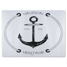 Nautical Anchor Glass Chopping Board | Multi