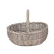 image 2 of Large Unlined Antique Wash Wicker Bathroom Shopping Basket | Grey | Grey | L