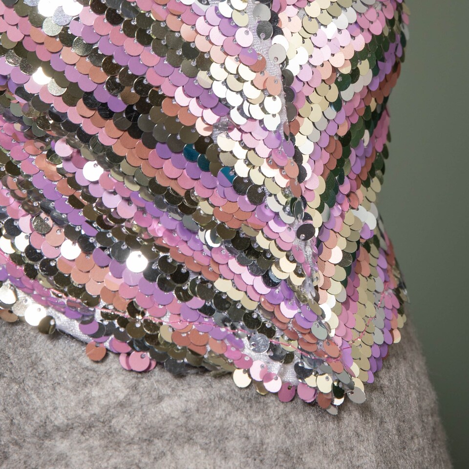 image 1 of 46cm Plush Christmas Bearded Gonk with Pink & Silver Sequined Hat Christmas Decoration