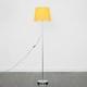 image 2 of ValueLights Charlie Chrome Floor Lamp Mustard Taper Shade & Bulb 