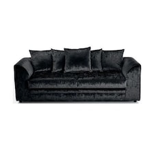 CHICAGO CRUSHED VELVET SOFA 3 SEATER IN BLACK