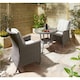 image 1 of 2 Seater Natural Stone Rattan Weave Garden Bistro Set