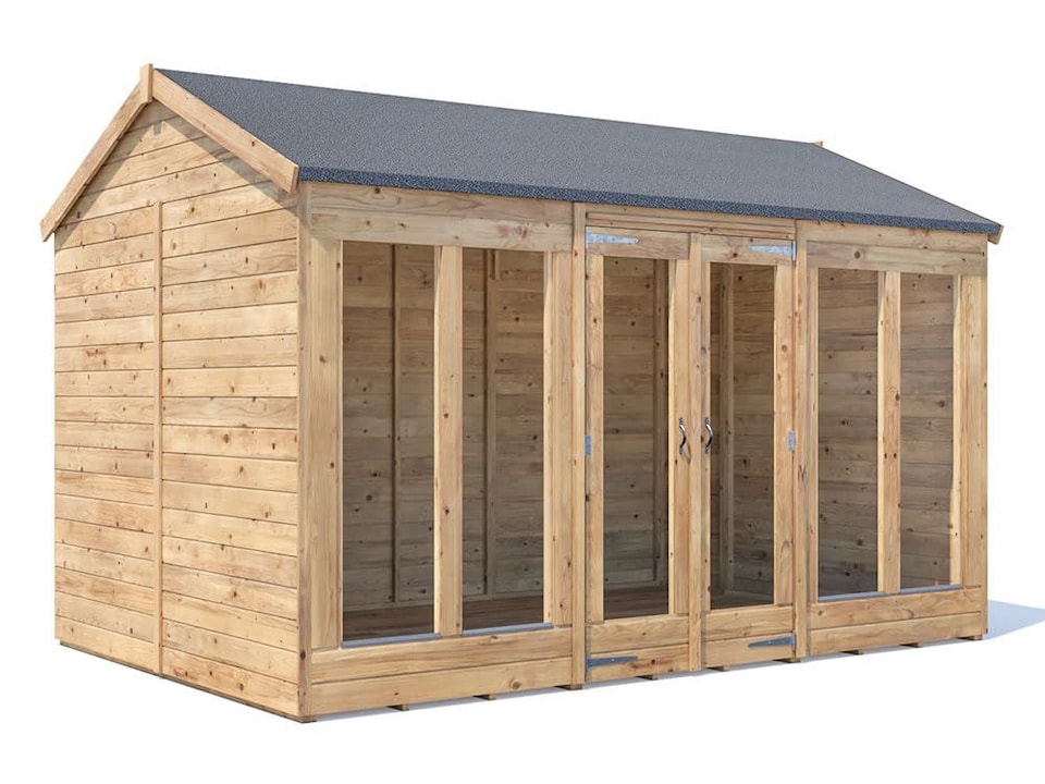 image 1 of Dunster House Summerhouse 3.6m x 2.4m (12' x 8') Reverse Apex, Pressure Treated, Superfelt, RagePanda