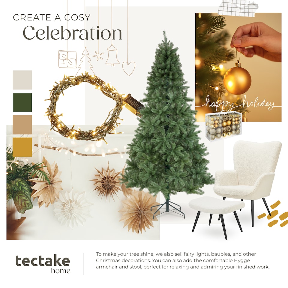 image 1 of Christmas Tree Prancer - artificial in green, injection moulded needles | Green | green | 7ft | 1