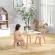 image 2 of ZONEKIZ Kids Table and Chairs, Children Desk with Two Chairs, Three Piece | Pink