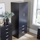image 4 of Wardrobe 2 Door 3 Drawers Bedroom Home Furniture Clothing Storage Shelf Brown