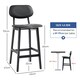 image 3 of HOMCOM Bar Stools Set of 2, Breakfast Bar Chairs, PU Leather Upholstered Kitchen Stools with Backs, Footrests and Solid Wood Legs, Black