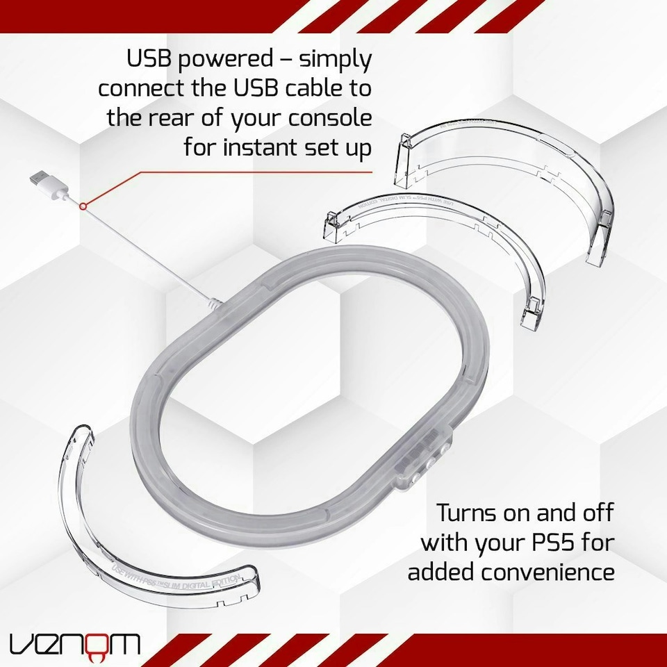 image 1 of Venom PS5 Horizontal LED Console Stand