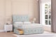 image 2 of Sloomy Cambridge Silver Naples Divan Bed Base 2 Drawers Left Side With 26 Inch Strutted Headboard & 12 Inch Matching Footboard | Silver | Silver | Small Single | 1