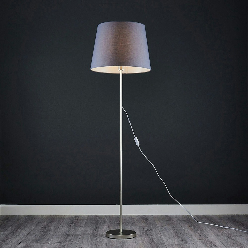 image 1 of ValueLights Charlie Gold Table Lamp Black Velvet Gold Shade & Bulb | Silver