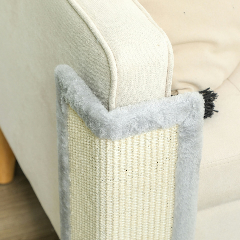 image 1 of PawHut 56cm Corner Cat Scratching Post with Sisal Scratching Pad, Grey