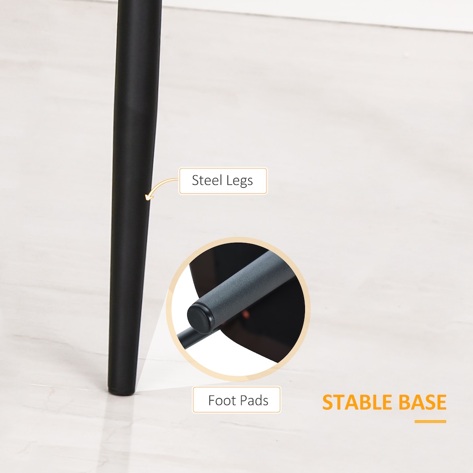 image 1 of HOMCOM Set Of 2 Quilted PU Leather Dining Chairs with Metal Frame 4 Legs Foot Caps Home Seating Modern Stylish Executive Grey