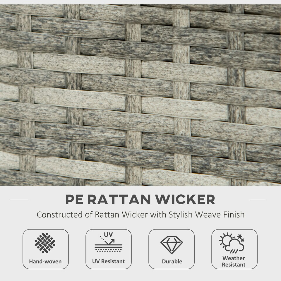 image 1 of Outsunny Fire Pit Table w/ Rain Cover, Mesh Lid & Lava Stone, 40,000 BTU