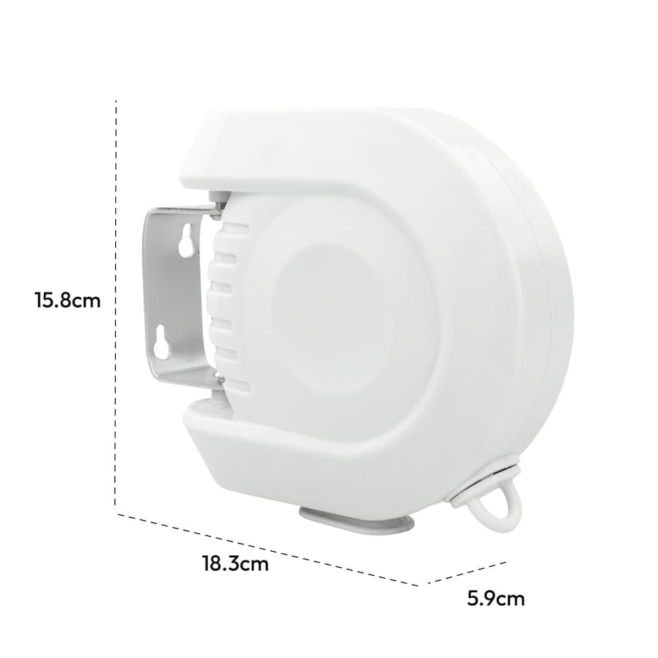 image 1 of KCT Single Wall Mountable Retractable Washing Line  - 15m White