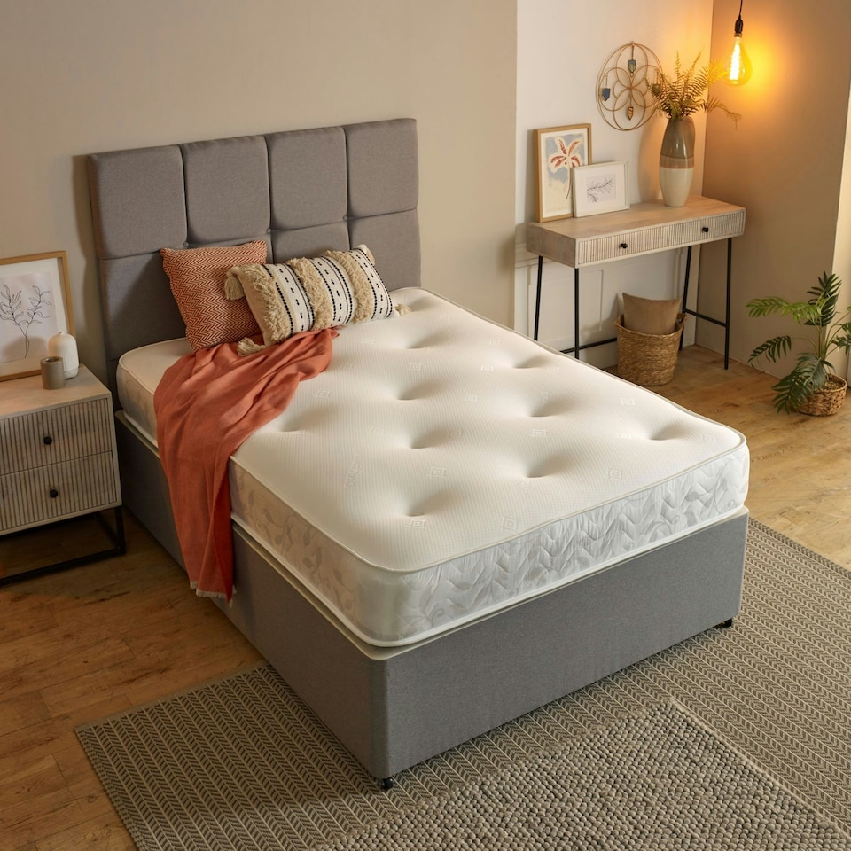 image 1 of Galaxy Hand-Tufted Hybrid Mattress - 20cm Deep, Quilted Soft Sleep Surface | White | Small Double
