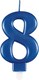 image 4 of Metallic Steel Blue Number 8 Birthday Candle 9cm