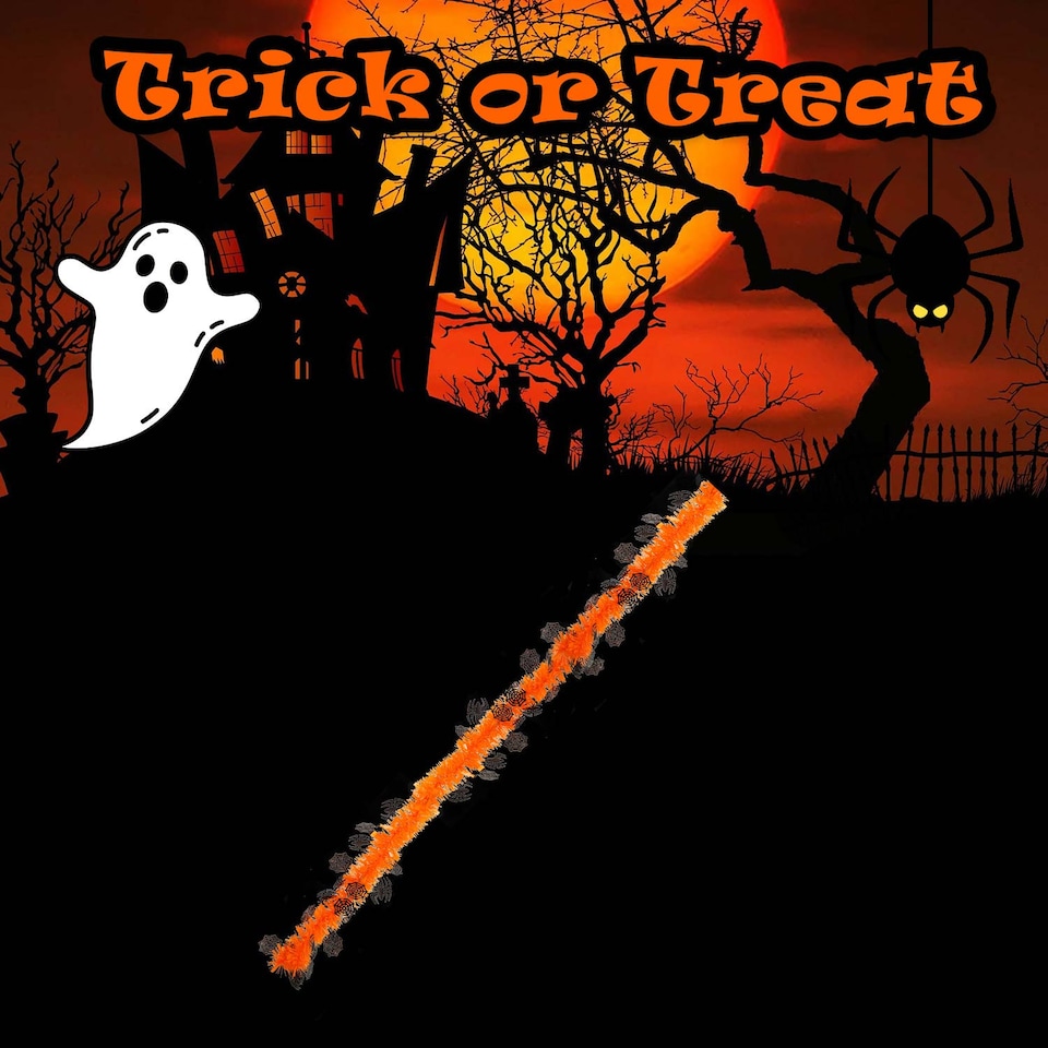 image 1 of PMS Halloween Spider Tinsel Decoration - 2m