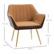image 7 of HOMCOM Accent Chairs Velvet Armchairs for Living Room and Bedroom Light Brown