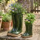 image 2 of Set of 2 Small and Large Dark Green Wellington Indoor Outdoor Garden Planter | Green | Green
