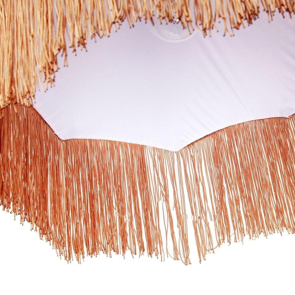 image 1 of Golden Ochre Victorian Scallop Pendant Light Shade with Long Tassels