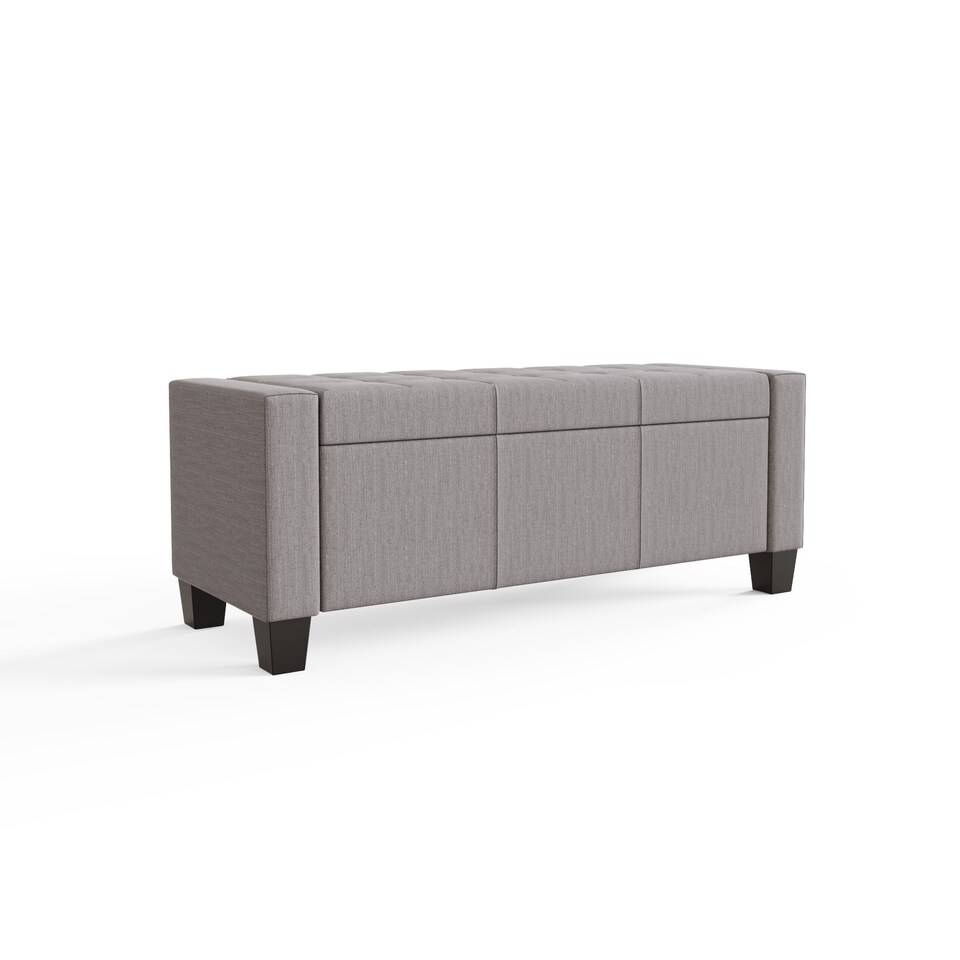 image 1 of Verona Ottoman Storage Bench | Grey | Grey