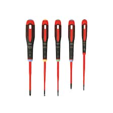 Bahco Be-9872sl Ergo Vde Insulated Screwdriver Set, 5 Piece - Multi Colour - One Size
