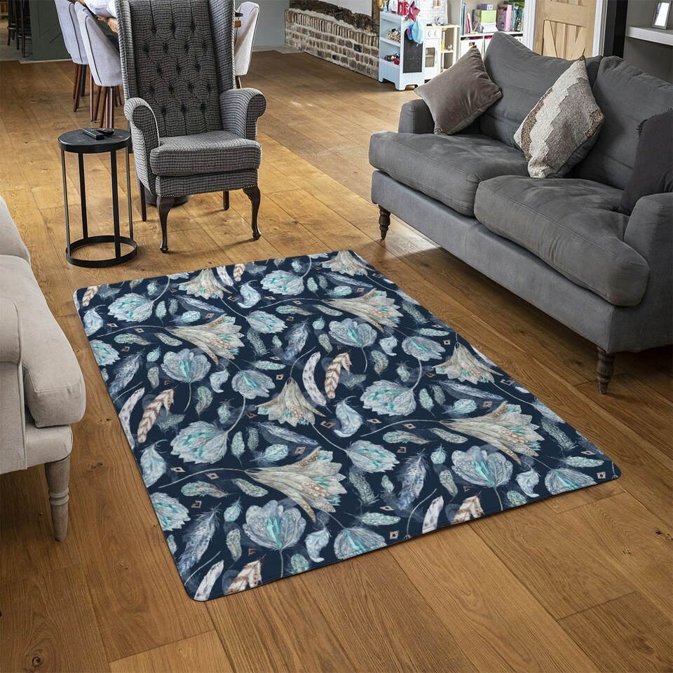 image 1 of Boho Chic Indigo Pattern (Rug) Blue | Large: 140x200cm