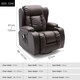 image 7 of Caesar Bonded Leather Recliner Rocking Swivel Heat & Massage Chair (Brown)