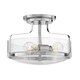 image 1 of Harper 3 Light Bowl Semi Flush Ceiling Light, Polished Chrome