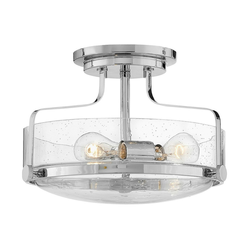 image 1 of Harper 3 Light Bowl Semi Flush Ceiling Light, Polished Chrome