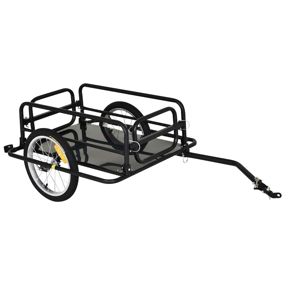 image 1 of HOMCOM Bicycle Cargo Trailer for Shop Luggage Storage Utility w/ Hitch