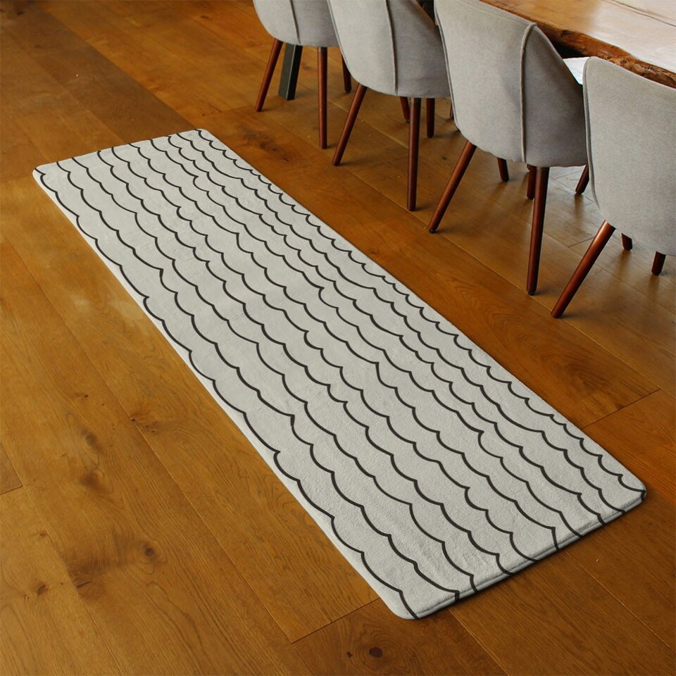 image 1 of Wave Lines (Runner Rug) Cream
