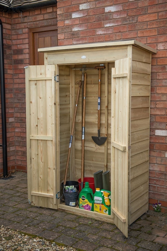 image 1 of Forest Garden Tall Pent Wooden Garden Storage Tool Store - Outdoor Patio Storage