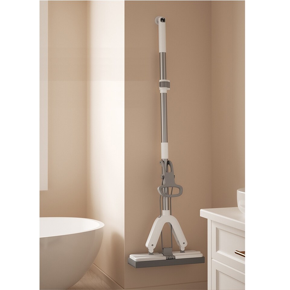 image 1 of Gr8 Home PVA Sponge Mop Space Saving Folding Bucket Super Absorbent Floor Cleaning Set