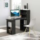 image 2 of HOMCOM 120cm Computer Desk Bookshelf Writing Table 6 Shelves Black