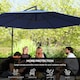 image 5 of Outsunny 3(m) Garden Banana Parasol Cantilever Umbrella w/Crank& Base 