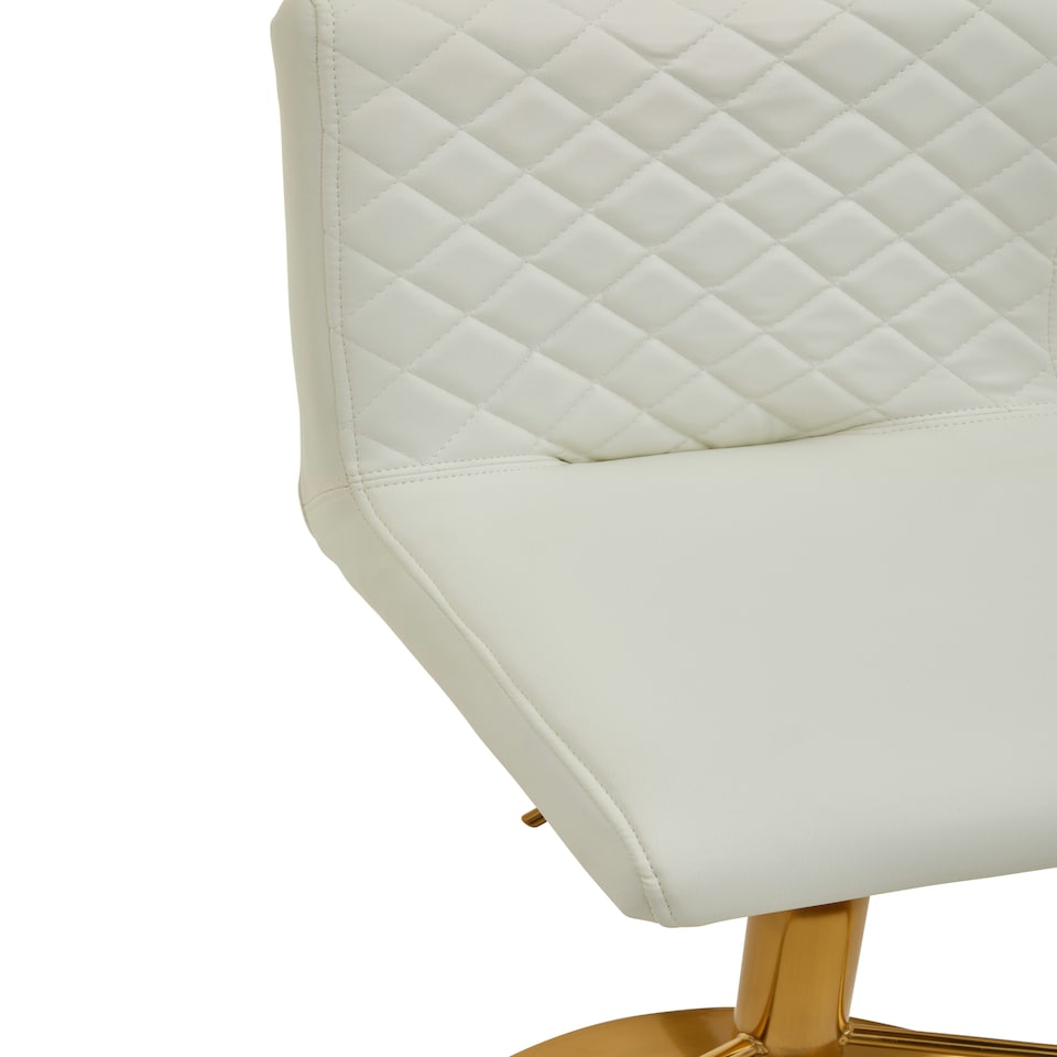 image 1 of Interiors By Premier Durable White And Gold Bar Stool With Round Base, Stylish Kitchen Bar Stool, Versatile Bar Stool For Guests