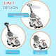 image 3 of AIYAPLAY 3 in 1 Ride on Push Car, Cartoon Robot Theme Foot to Floor Slider, Baby Push Along Car with Parent Handle, Light Music Horn, Underneath Storage, for Boys Girls 12-36 Months - White | White | White