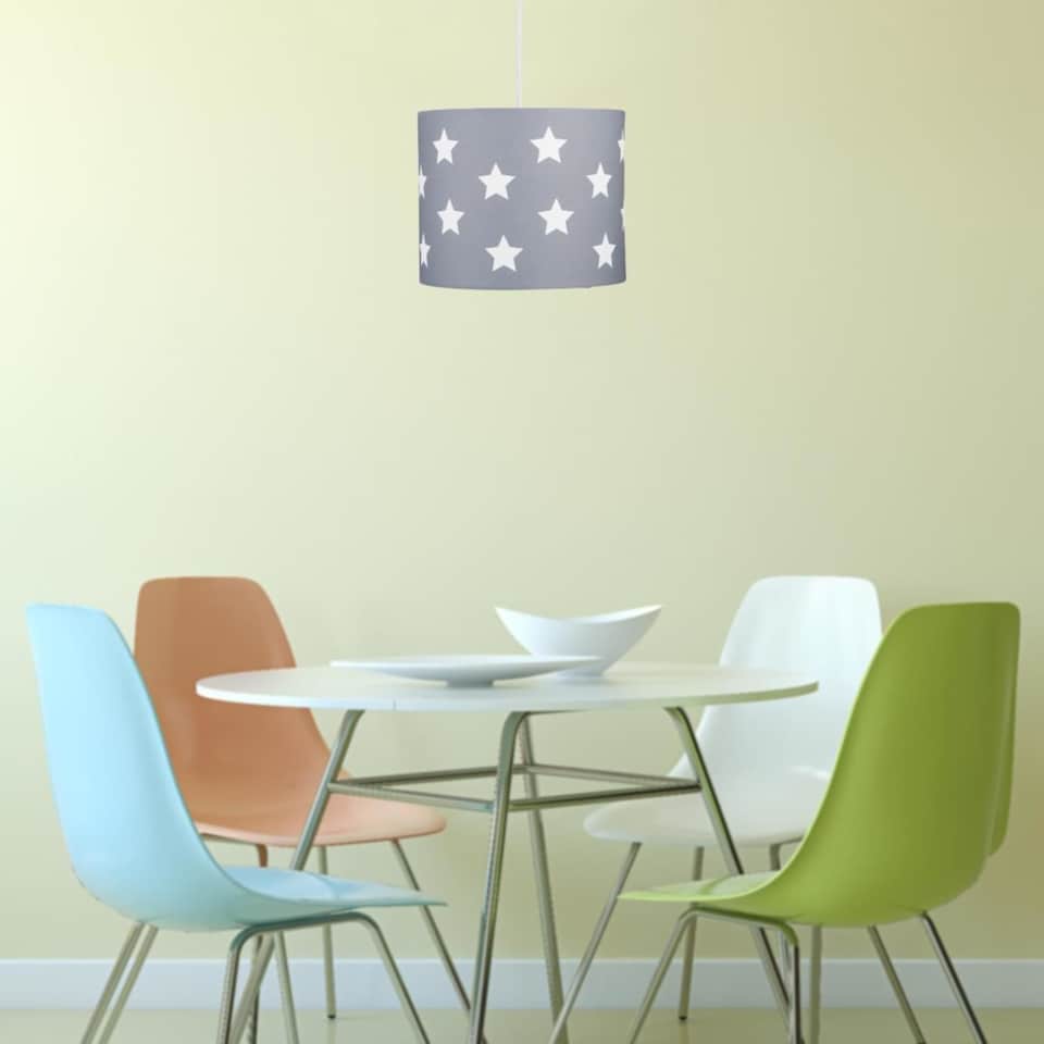 image 1 of Grey with White Stars 25cm Light Shade | Grey | Medium | 1
