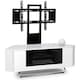 image 4 of Centurion Supports Hampshire Corner-Friendly Gloss White with Contrast Beam-Thru Remote Friendly Door 26"-50" Flat Screen TV Cabinet with Mounting Arm White