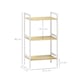 image 3 of HOMCOM 3-Tier Bamboo Bathroom Storage Shelf, Freestanding Shelving Unit with Adjustable Rack for Kitchen Bathroom Living Room, Natural and White