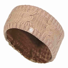 Ladies Cable Knitted Fleece Lined Thermal Winter Ear Warmer Headband | Brown | Beige | One Size | 1